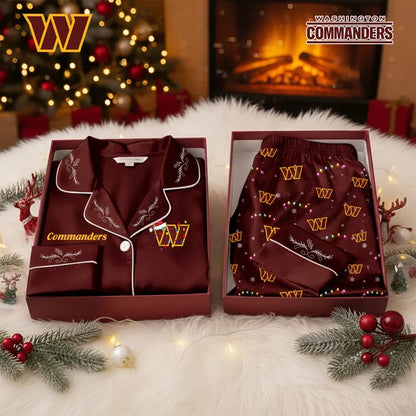[SPECIAL OFFER] NEW CUSTOMIZED NFL12 WTC THE COMMANDERS LONG-SLEEVE PAJAMA SET