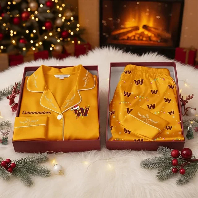 [SPECIAL OFFER] NEW CUSTOMIZED NFL12 WTC THE COMMANDERS LONG-SLEEVE PAJAMA SET