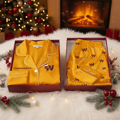 [SPECIAL OFFER] NEW CUSTOMIZED NFL12 WTC THE COMMANDERS LONG-SLEEVE PAJAMA SET