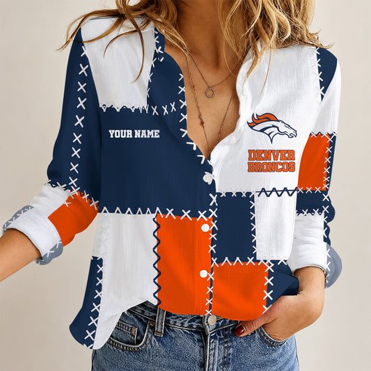 [SPECIAL OFFER] NEW CUSTOMIZED NFL13 DVB THE BRONCOS WOMEN'S CASUAL SHIRT