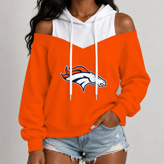 [SPECIAL OFFER] NEW CUSTOMIZED NFL13 DVB THE BRONCOS WOMEN'S OFF-SHOULDER HOODIE