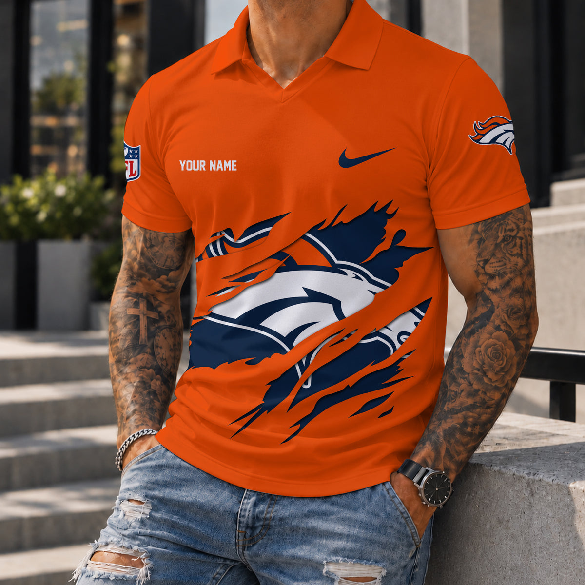 [SPECIAL OFFER] NEW CUSTOMIZED NFL13 DVB THE BRONCOS POLO SHIRT