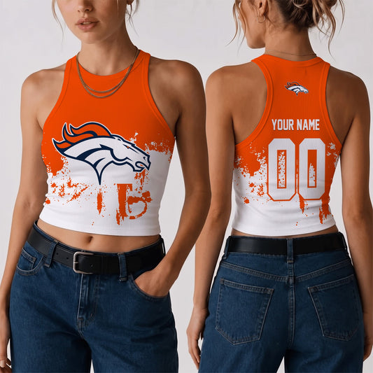 [SPECIAL OFFER] NEW CUSTOMIZED NFL13 DVB THE BRONCOS WOMEN'S CROP TOP