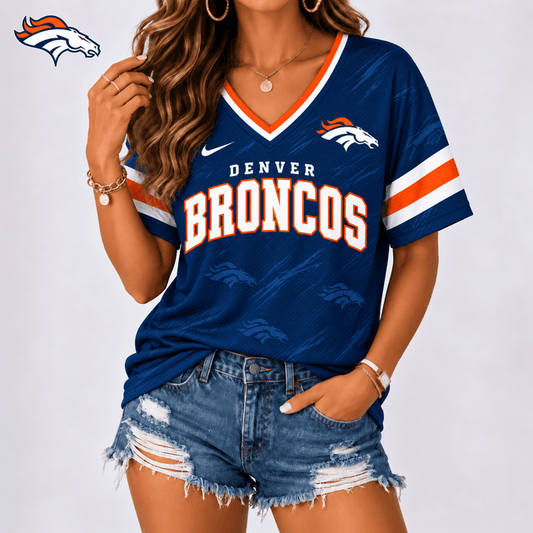 [SPECIAL OFFER] NEW CUSTOMIZED NFL13 DVB THE BRONCOS V-NECK FEMALE SHIRT