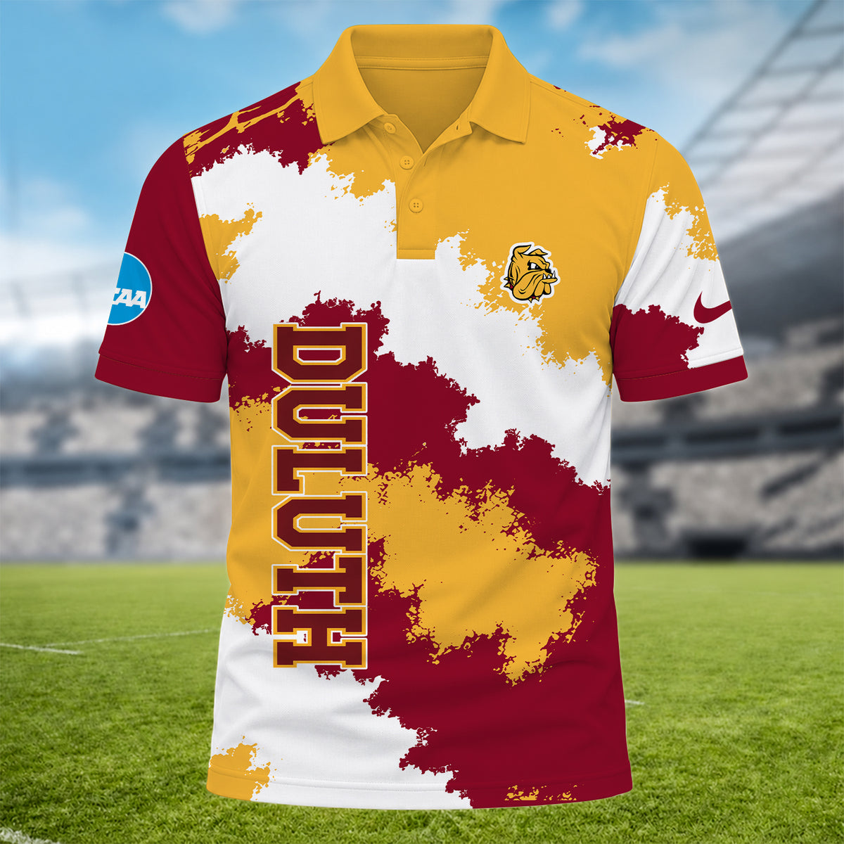 [BIG DEAL] PERSONALIZED UNI13 MDB MINNESOTA DULUTH BULLDOGS MULTICOLOR POLO SHIRT