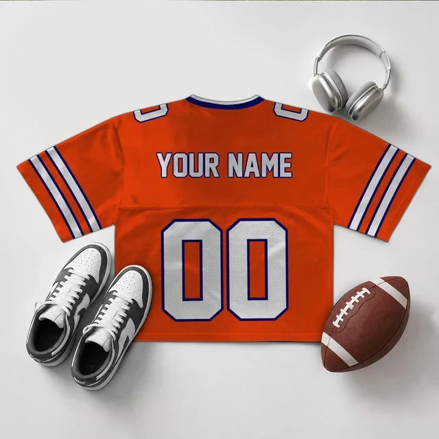 [SPECIAL OFFER] NEW CUSTOMIZED NFL13 DVB DENVER BRONCOS V-NECK JERSEY CROP TOP