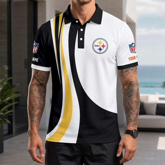 [SPECIAL OFFER] NEW CUSTOMIZED NFL14 PSB PITTSBURGH STEELERS POLO SHIRT