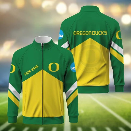 [BIG SALE] PERSONALIZED UNI14 OGD OREGON DUCKS STAND COLLAR JACKET