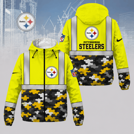 [SPECIAL OFFER] NEW CUSTOMIZED NFL14 PSB PITTSBURGH STEELERS WINDBREAKER JACKET