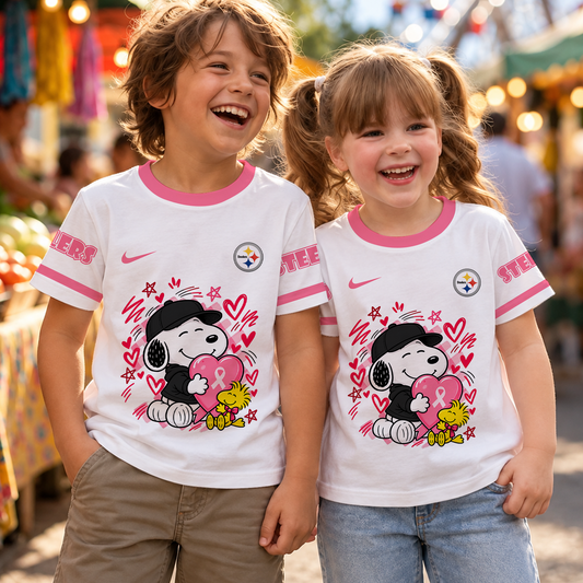 [SPECIAL OFFER] NEW CUSTOMIZED NFL14 PSB THE STEELERS KIDS' BREAST CANCER T-SHIRT