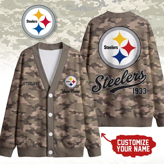 [SPECIAL OFFER] NEW CUSTOMIZED NFL14 PSB PITTSBURGH STEELERS CARDIGAN