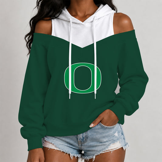 [BIG SALE] PERSONALIZED UNI14 OGD OREGON DUCKS WOMEN'S OFF-SHOULDER HOODIE