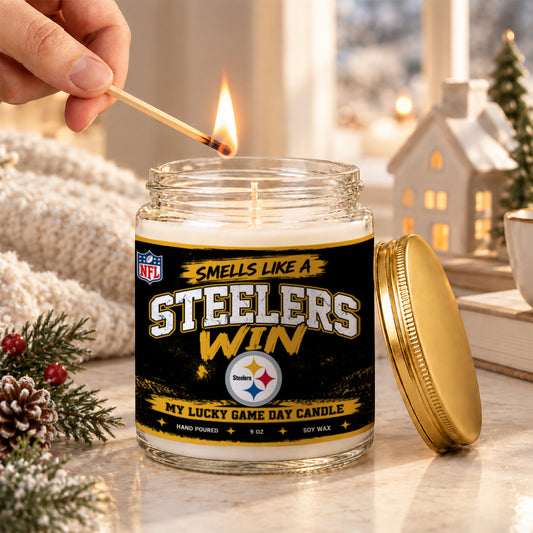 [SPECIAL OFFER] NEW CUSTOMIZED NFL14 PSB THE STEELERS FROSTED GLASS CANDLE