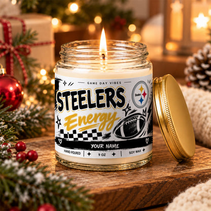 [SPECIAL OFFER] NEW CUSTOMIZED NFL14 PSB THE STEELERS FROSTED GLASS CANDLE
