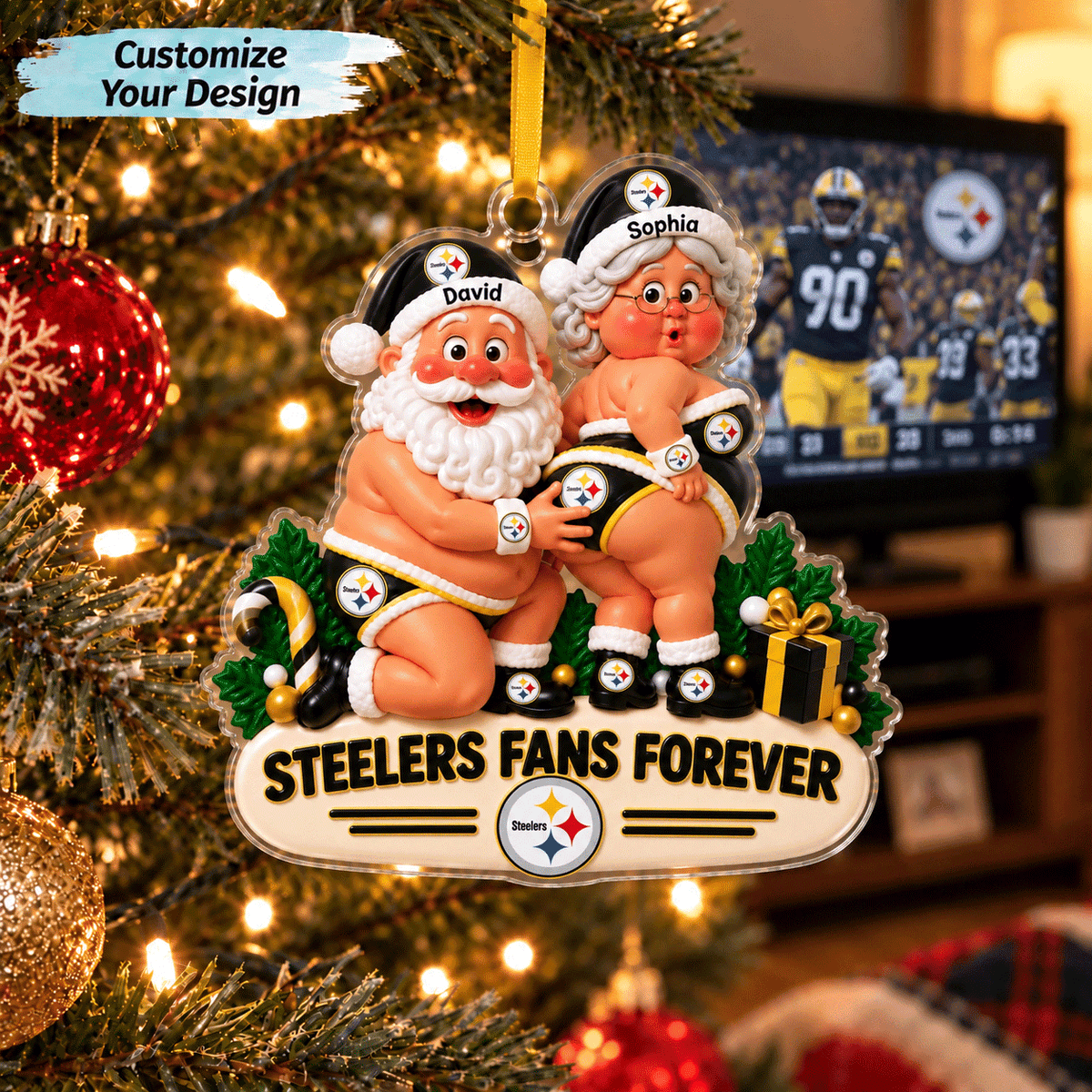[SPECIAL OFFER] NEW CUSTOMIZED NFL14 PSB THE STEELERS ACRYLIC ORNAMENT