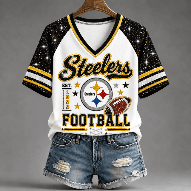[SPECIAL OFFER] NEW CUSTOMIZED NFL14 PSB THE STEELERS BUC-EE'S V-NECK FEMALE SHIRT
