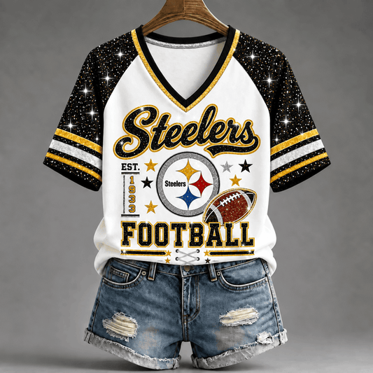 [SPECIAL OFFER] NEW CUSTOMIZED NFL14 PSB THE STEELERS BUC-EE'S V-NECK FEMALE SHIRT