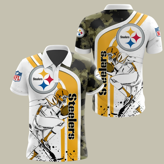 [SPECIAL OFFER] NEW CUSTOMIZED NFL14 PSB PITTSBURGH STEELERS POLO SHIRT
