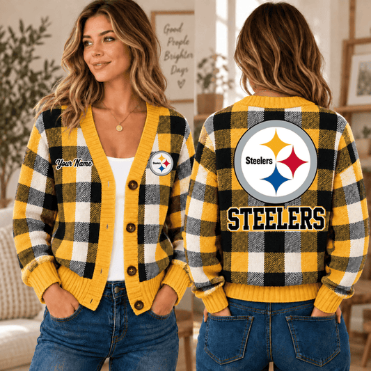 [SPECIAL OFFER] NEW CUSTOMIZED NFL14 PSB PITTSBURGH STEELERS CARDIGAN