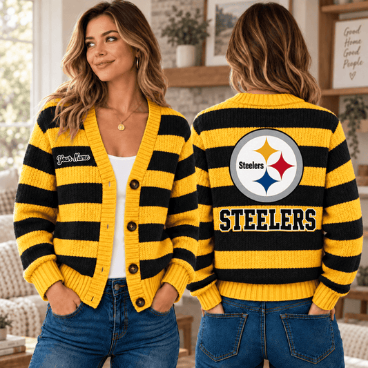 [SPECIAL OFFER] NEW CUSTOMIZED NFL14 PSB PITTSBURGH STEELERS CARDIGAN