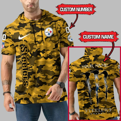 [SPECIAL OFFER] NEW CUSTOMIZED NFL14 PSB PITTSBURGH STEELERS SHORT SLEEVE HOODIE