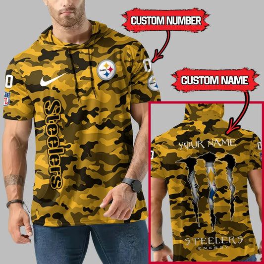 [SPECIAL OFFER] NEW CUSTOMIZED NFL14 PSB PITTSBURGH STEELERS SHORT SLEEVE HOODIE