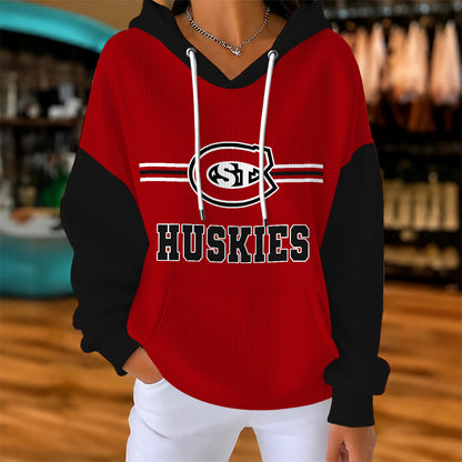 [BIG DEAL] PERSONALIZED UNI14 SCH ST. CLOUD STATE HUSKIES RIBBED HOODIE & SWEATSHIRT
