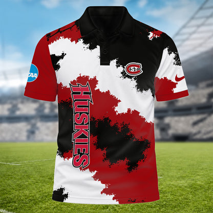 [BIG DEAL] PERSONALIZED UNI14 SCH ST. CLOUD STATE HUSKIES MULTICOLOR POLO SHIRT