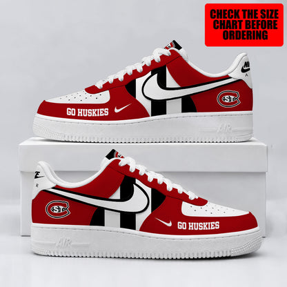 [BIG SALE] PERSONALIZED UNI14 SCH ST. CLOUD STATE HUSKIES AF1 SHOES