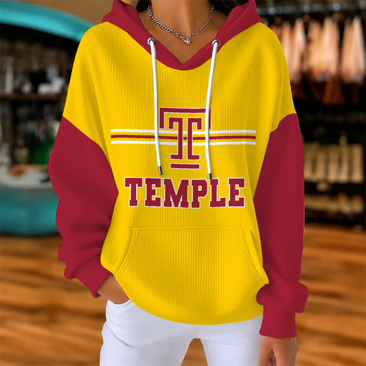 [BIG SALE] PERSONALIZED UNI14 TEM TEMPLE OWLS PRIMARY RIBBED HOODIE & SWEATSHIRT