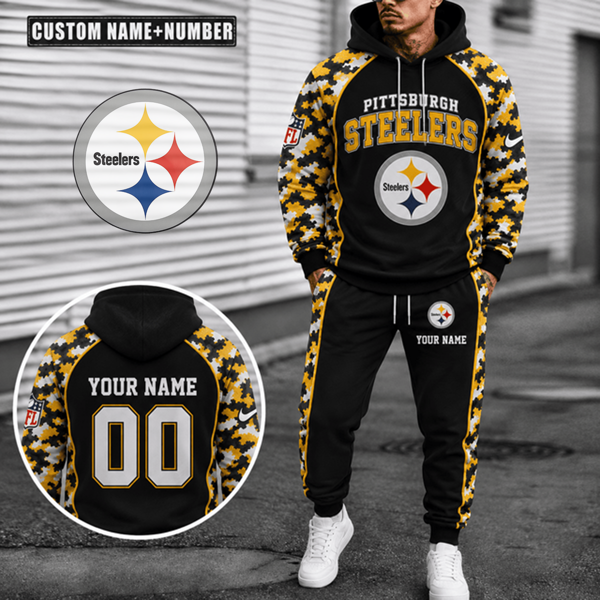 [SPECIAL OFFER] NEW CUSTOMIZED NFL14 PSB THE STEELERS HOODIE & SWEATPANTS