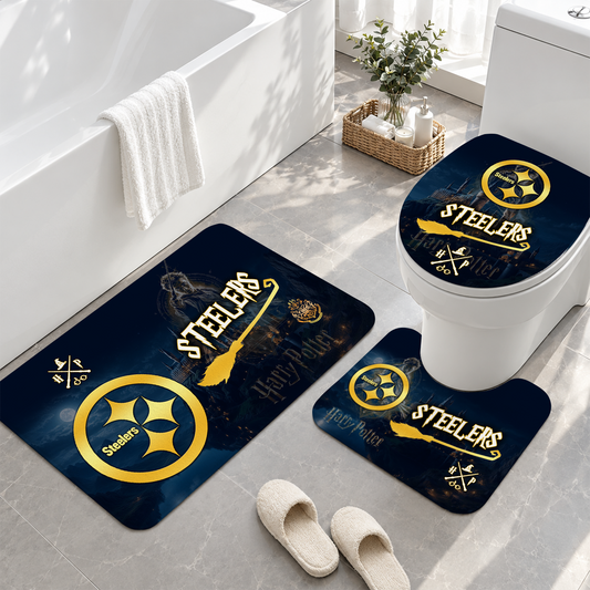 [SPECIAL OFFER] NEW CUSTOMIZED NFL14 PSB PITTSBURGH STEELERS 3-PIECE BATHROOM RUG SET