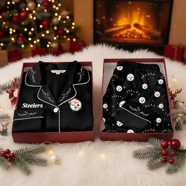 [SPECIAL OFFER] NEW CUSTOMIZED NFL14 PSB THE STEELERS LONG-SLEEVE PAJAMA SET