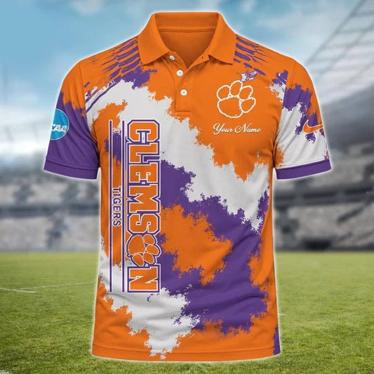 [BIG SALE] PERSONALIZED UNI15 CST CLEMSON TIGERS MULTICOLOR POLO SHIRT