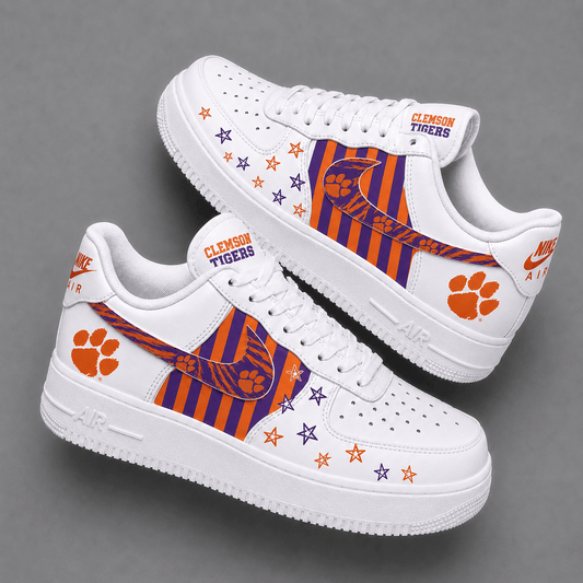 [BIG SALE] PERSONALIZED UNI15 CST CLEMSON TIGERS AF1 SHOES