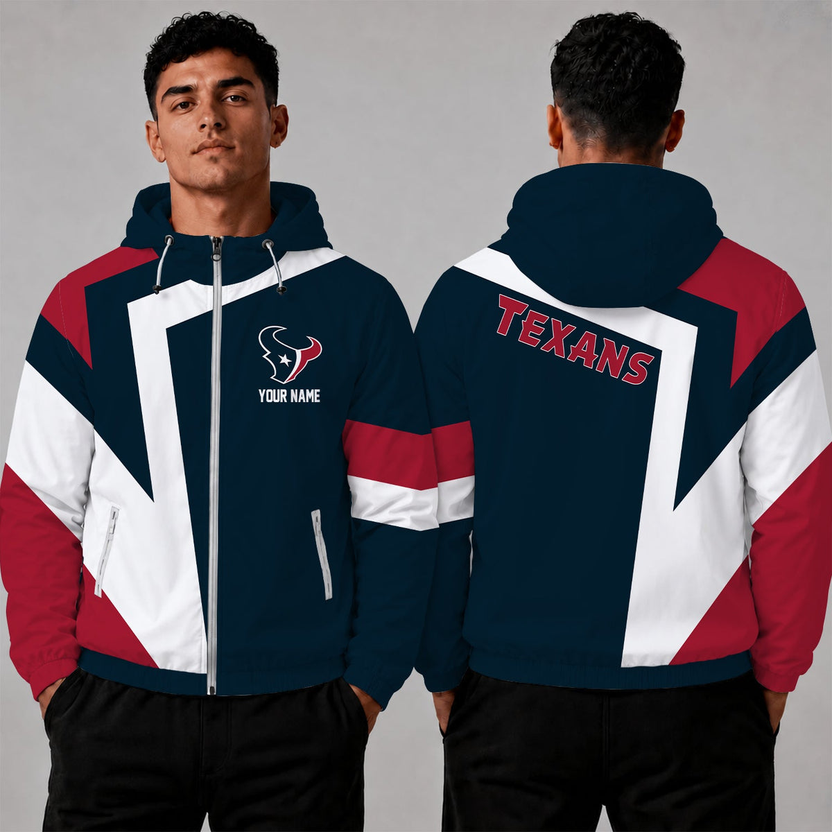 [SPECIAL OFFER] NEW CUSTOMIZED NFL15 HTT HOUSTON TEXANS WINDBREAKER JACKET