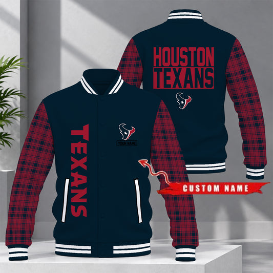 [SPECIAL OFFER] NEW CUSTOMIZED NFL15 HTT HOUSTON TEXANS SATIN VARSITY & BASEBALL JACKET