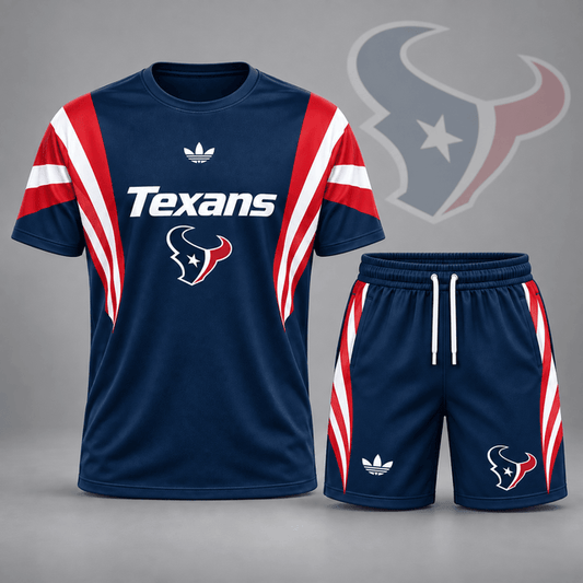 [SPECIAL OFFER] NEW CUSTOMIZED NFL15 HTT HOUSTON TEXANS UNISEX T-SHIRT & SHORTS SET