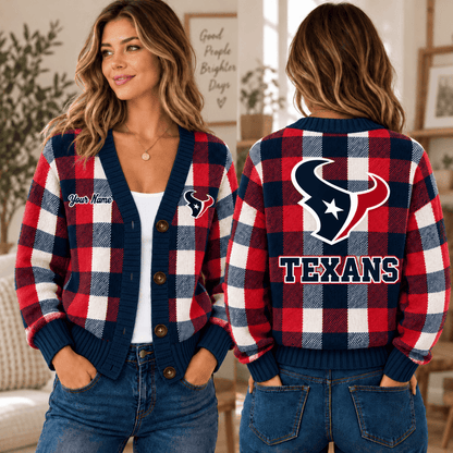 [SPECIAL OFFER] NEW CUSTOMIZED NFL15 HTT HOUSTON TEXANS CARDIGAN
