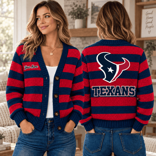 [SPECIAL OFFER] NEW CUSTOMIZED NFL15 HTT HOUSTON TEXANS CARDIGAN