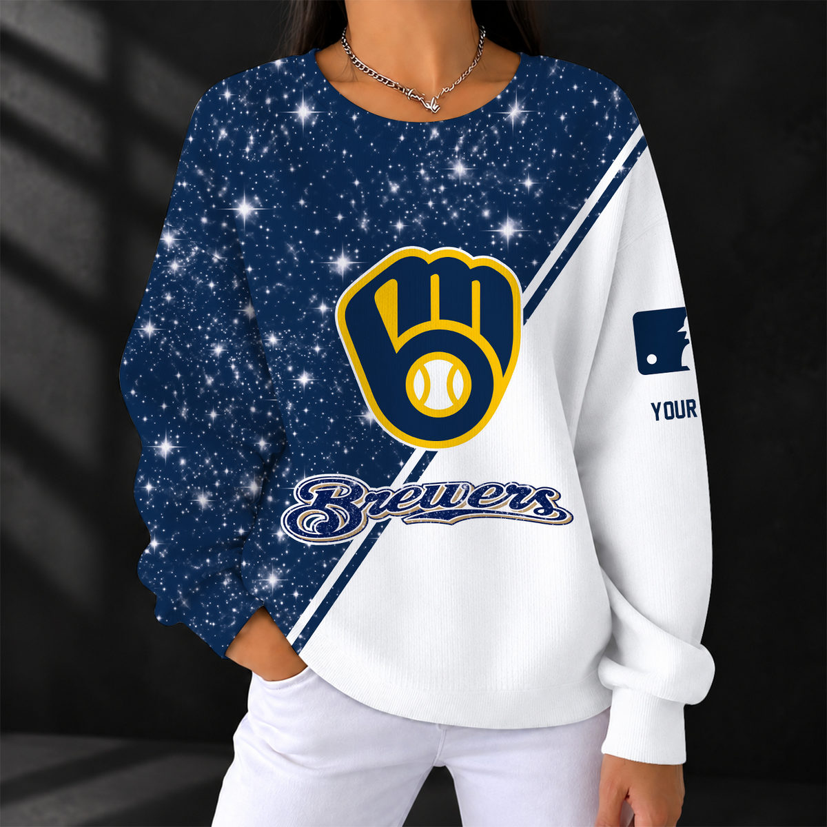 [FLASH SALE] NEW CUSTOMIZED MLB15 MBS THE BREWERS RIBBED HOODIE & SWEATSHIRT