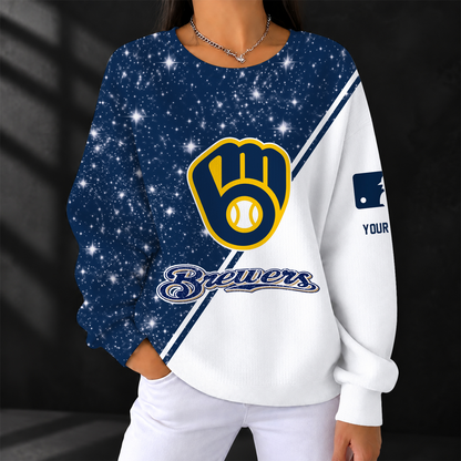[FLASH SALE] NEW CUSTOMIZED MLB15 MBS THE BREWERS RIBBED HOODIE & SWEATSHIRT