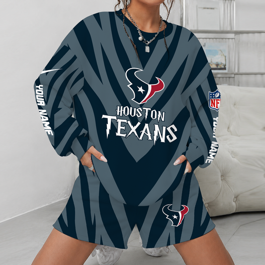 [SPECIAL OFFER] NEW CUSTOMIZED NFL15 HTT HOUSTON TEXANS UNISEX SWEATSHIRT & SHORTS SET