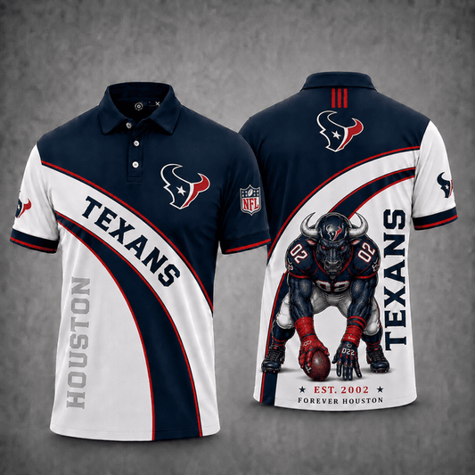 [SPECIAL OFFER] NEW CUSTOMIZED NFL15 HTT HOUSTON TEXANS POLO SHIRT