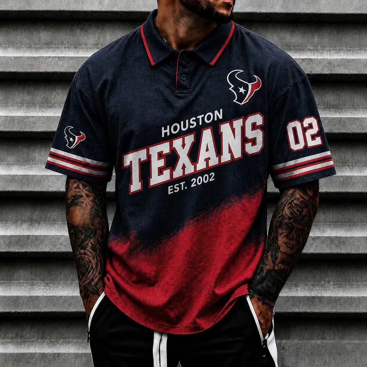 [SPECIAL OFFER] NEW CUSTOMIZED NFL15 HTT HOUSTON TEXANS POLO SHIRT