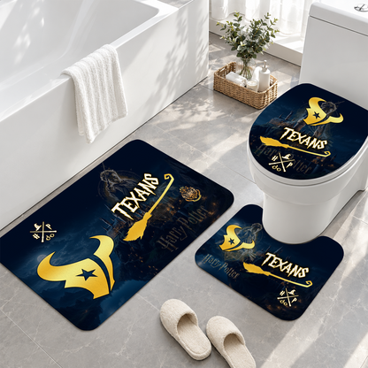 [SPECIAL OFFER] NEW CUSTOMIZED NFL15 HTT HOUSTON TEXANS 3-PIECE BATHROOM RUG SET