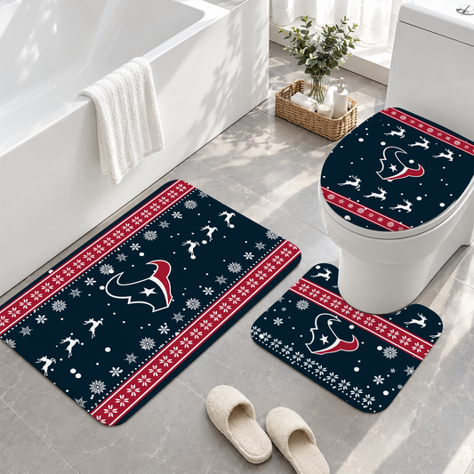 [SPECIAL OFFER] NEW CUSTOMIZED NFL15 HTT HOUSTON TEXANS 3-PIECE BATHROOM RUG SET