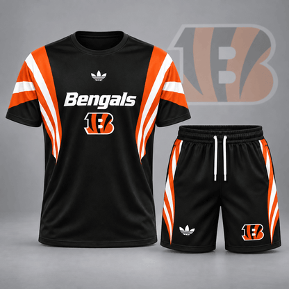 [SPECIAL OFFER] NEW CUSTOMIZED NFL16 CCB CINCINNATI BENGALS UNISEX T-SHIRT & SHORTS SET