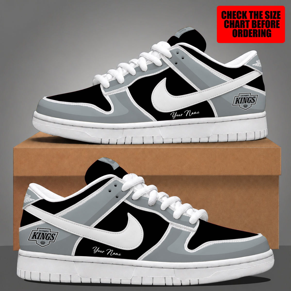 [SUPER SALE] NEW CUSTOMIZED NHL16 LAK THE KINGS DUNK LOW SHOES