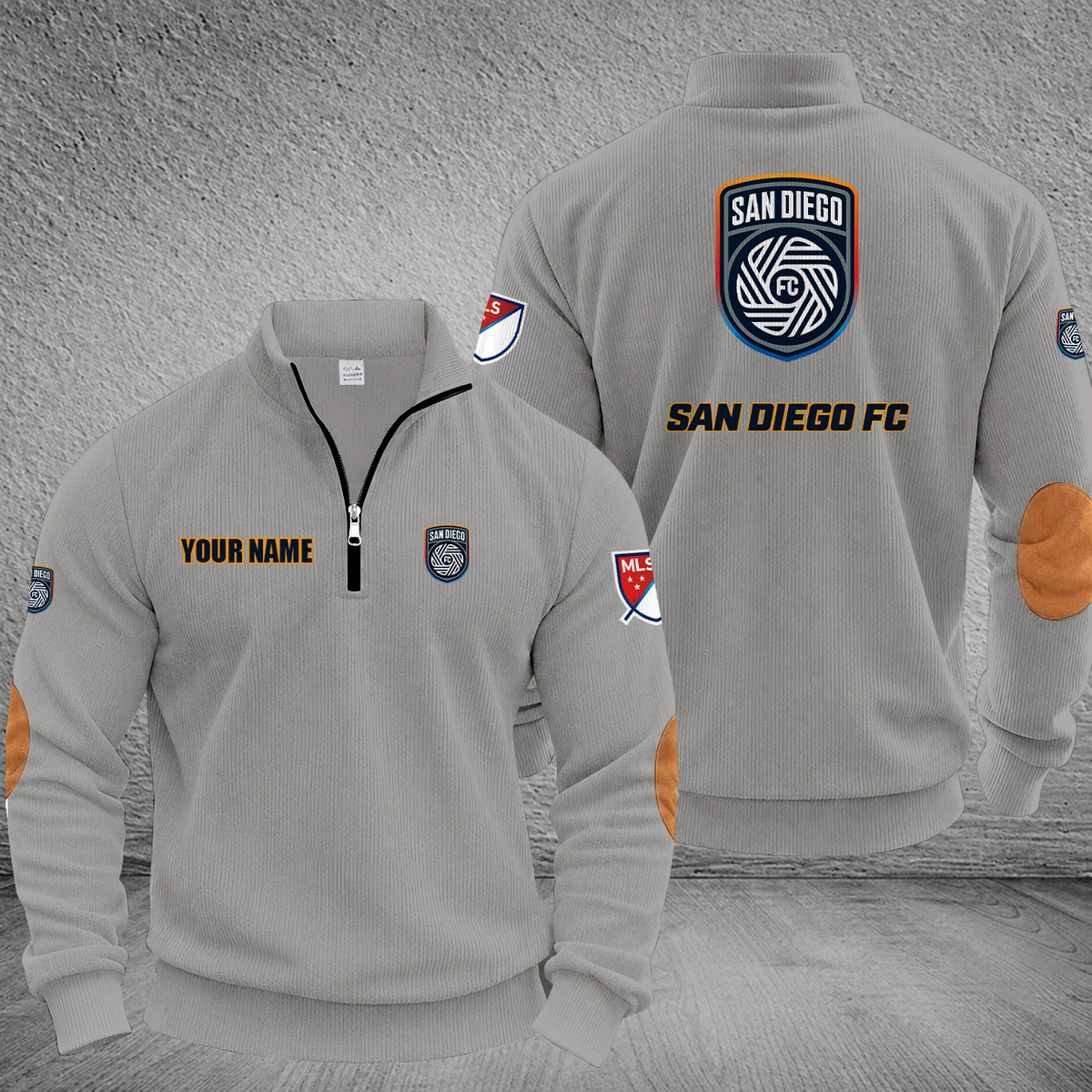 [FAN EXCLUSIVE] NEW CUSTOMIZED MLS16 SDF SAN DIEGO FC MULTICOLOR STRIPED QUATER ZIP SWEATSHIRT
